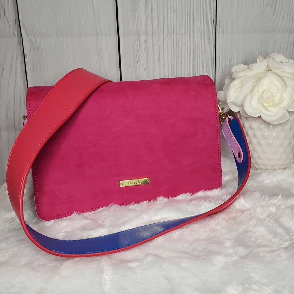 NWOT IMAN Pink Clutch & Shoulder Purse